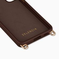 Selencia Coque arrière Rivièra avec MagSafe avec crochets amovibles Samsung Galaxy S21 - Choco Brown