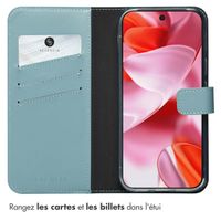 Selencia Étui portefeuille en cuir véritable Google Pixel 10 / 10 Pro - Air Blue