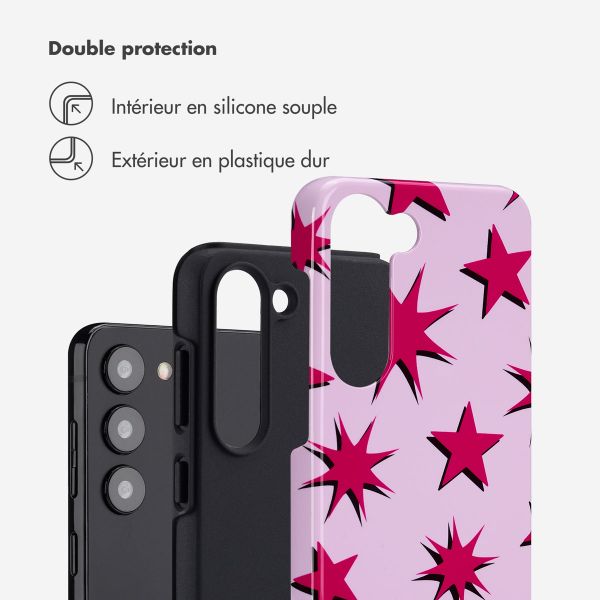 Selencia Coque arrière Vivid Samsung Galaxy S23 - Stars Rubine Red Light Pink