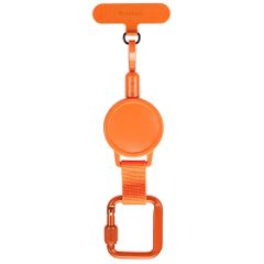 imoshion Cordon rétractable avec mousqueton et patch pour téléphone - Cordon de téléphone anti-vol - Orange