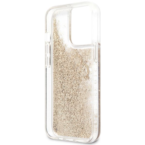 Guess Coque 4G Logo Liquid Glitter Apple iPhone 13 Pro - Doré