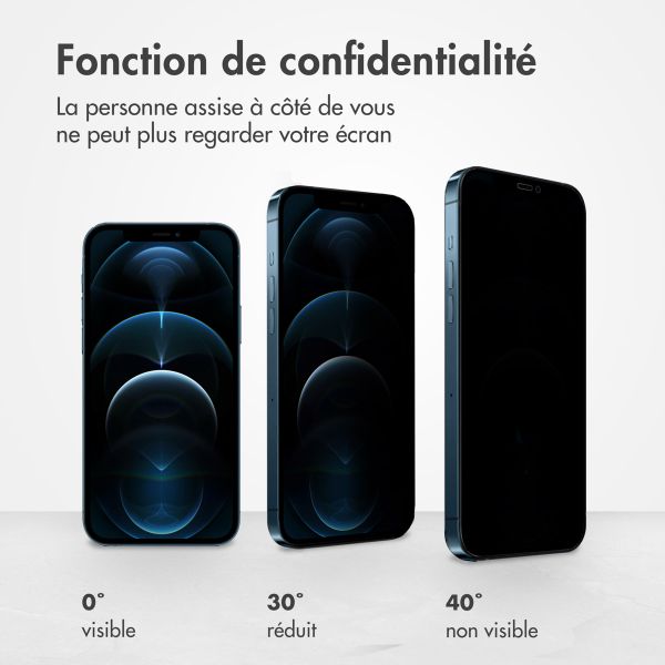 Accezz Protection d'écran en verre trempé Privacy Apple iPhone 12 Pro Max