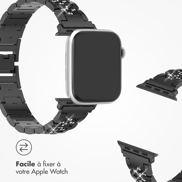Selencia Bracelet à maillons scintillants Apple Watch | 38/40/41/42 mm - Noir