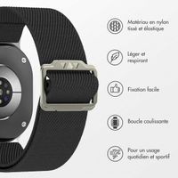 imoshion Bracelet en nylon élastique Samsung Galaxy Watch 8 (40/44mm) / Classic (46mm) - Noir