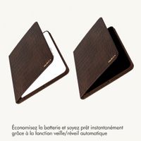 Selencia Coque Croco Samsung Galaxy Tab A11 Plus / A9 Plus - Choco Brown