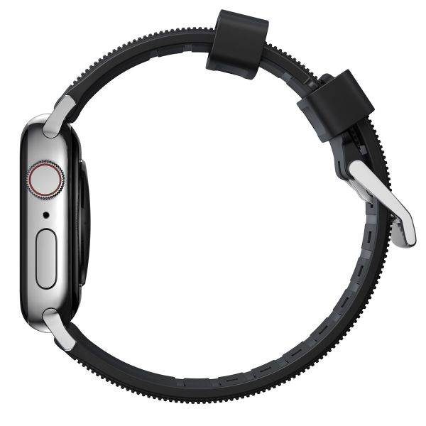 Nomad Bracelet robuste FKM Apple Watch | 44/45/46/49 mm - Argent / Noir
