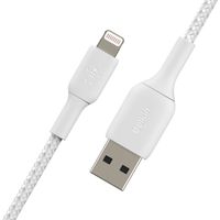 Belkin Câble Lightning vers USB-A tressé BoostCharge Pro - 3 mètres - Blanc
