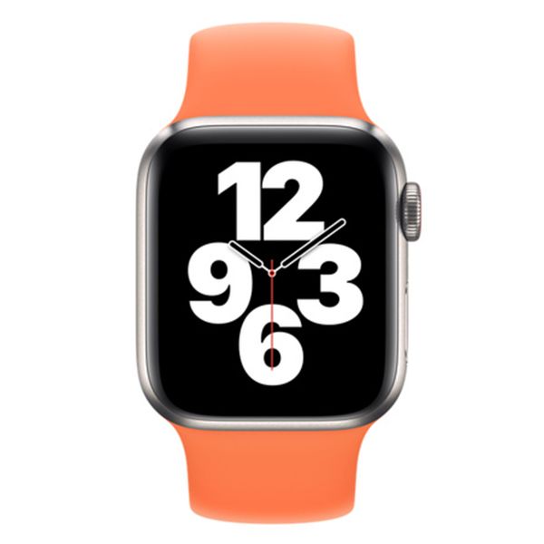Apple Bracelet Boucle unique en Silicone Apple Watch | 44/45/46/49 mm - Taille 9 - Kumquat