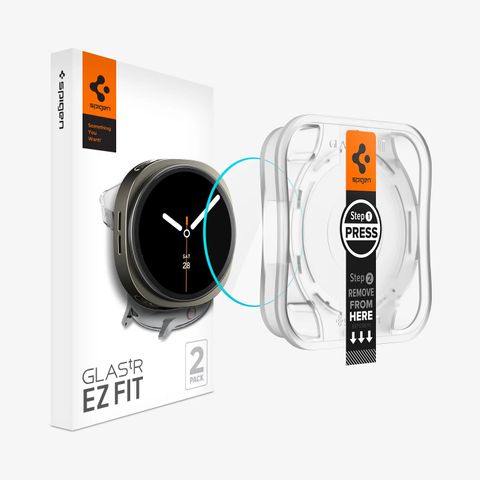 Spigen Protection d'écran EZ FIT Glas.tR avec applicateur Samsung Galaxy Watch 9 / Watch 8 - 44 mm - Transparent