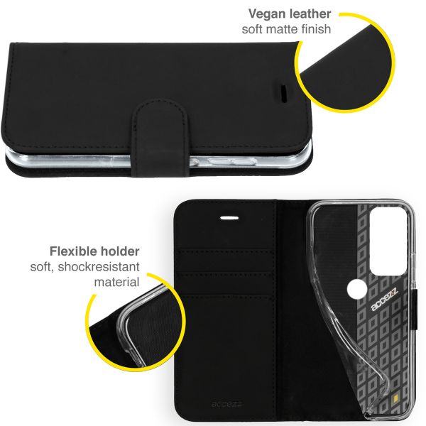 Accezz Étui de télephone Wallet Motorola Moto G60 - Noir