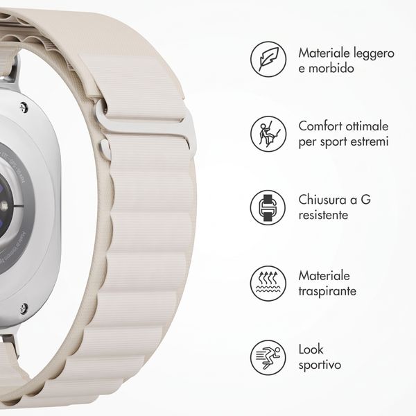 Accezz Bracelet en nylon Alpine Samsung Galaxy Watch Ultra 2 (2026) / Ultra (2024/2025) - Lumière stellaire