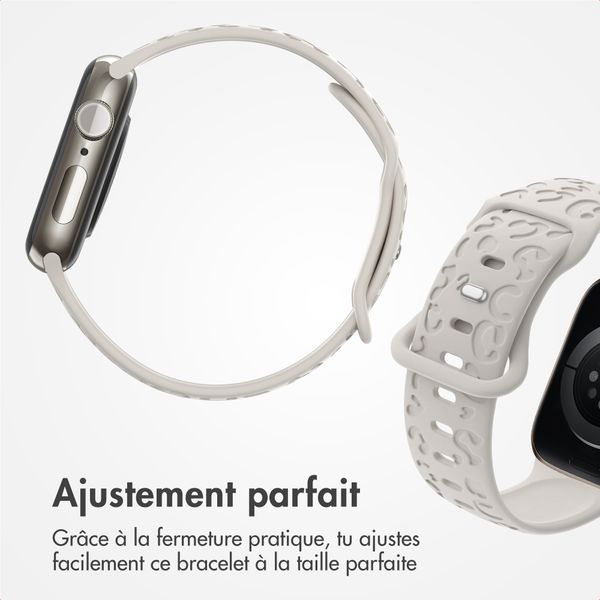 imoshion Bracelet en silicone imprimé léopard Apple Watch | 38/40/41/42 mm - Lumière stellaire