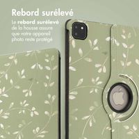 imoshion Coque tablette Design rotatif à 360° Apple iPad Air 13 pouces (2026) M4 / (2025) M3 / (2024) M2 - Green Flowers