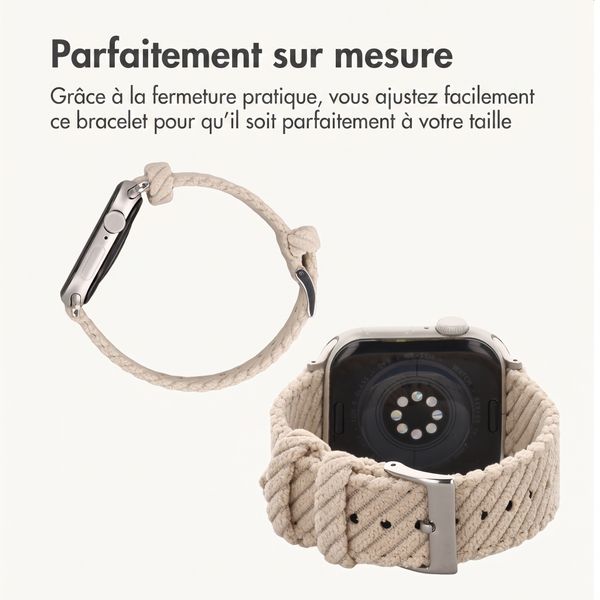 imoshion Bracelet en velours côtelé Apple Watch | 44/45/46/49 mm - Beige