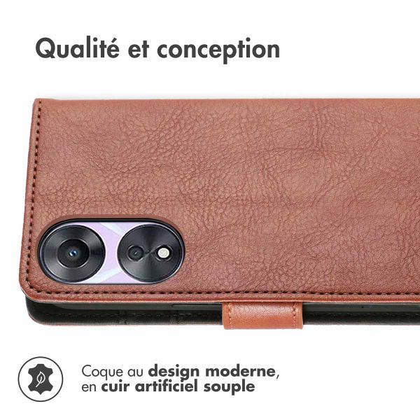 imoshion Étui de télephone portefeuille de luxe Oppo A58 - Marron