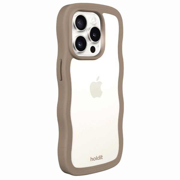 Holdit Coque Wavy Apple iPhone 15 Pro - Mocha Brown / Transparent