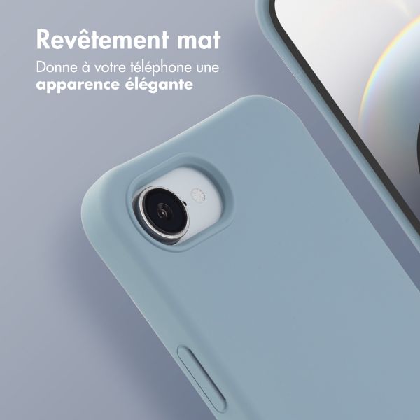 imoshion Coque arrière Color avec cordon amovible et MagSafe Apple iPhone 17e / 16e - Ash Blue
