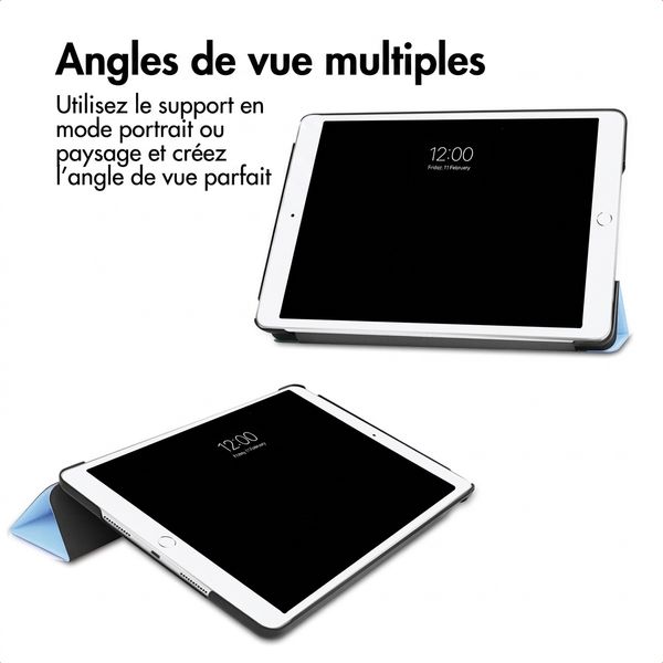 imoshion Coque tablette Trifold Apple iPad 9 (2021) 10.2 pouces / iPad 8 (2020) 10.2 pouces / iPad 7 (2019) 10.2 pouces - Bleu clair