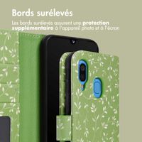 imoshion Étui de télephone portefeuille Design Samsung Galaxy A40 - Green Flowers