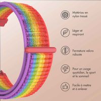 imoshion Bracelet en nylon avec fermeture velcro Samsung Galaxy Watch 7 40/44 mm - Arc-en-ciel