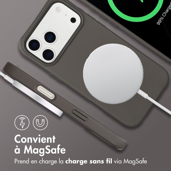 imoshion Coque arrière Color avec cordon amovible et MagSafe Apple iPhone 17 Pro - Black Coffee