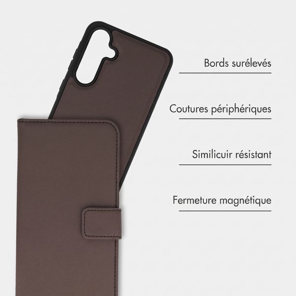 imoshion Étui portefeuille luxe 2-en-1 amovible Samsung Galaxy A55 - Marron