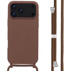 imoshion Coque en silicone avec cordon Apple iPhone 18 Pro / 17 Pro - Marron