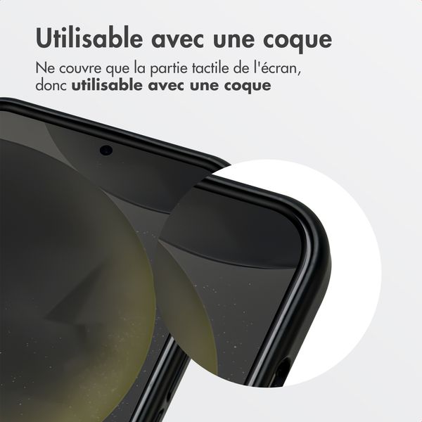 Accezz Protection d'écran en verre trempé avec filtre de confidentialité + Applicateur Samsung Galaxy S25 / S24