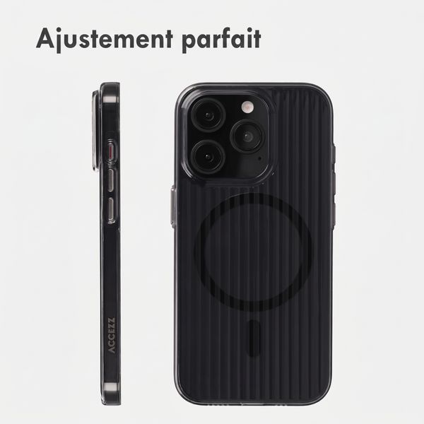 Accezz Coque arrière Lite avec MagSafe | Fluted | Apple iPhone 15 Pro - Noir