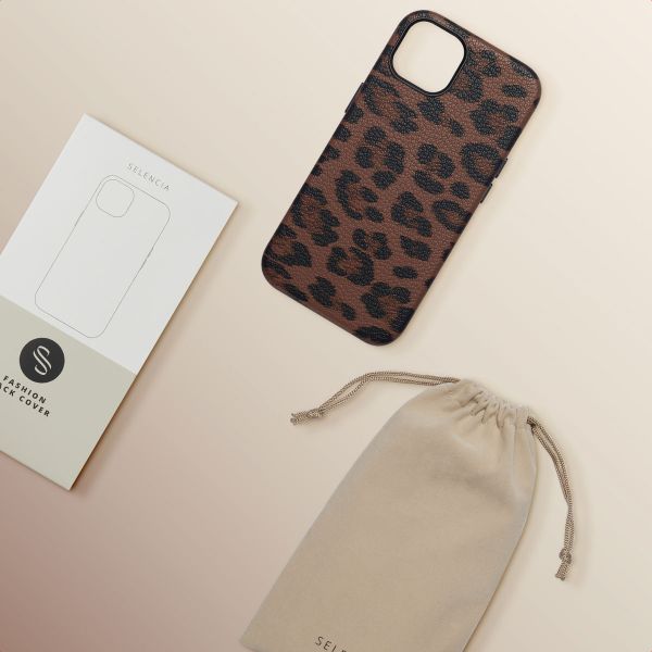 Selencia Coque Sabi imprimé panthère avec MagSafe Apple iPhone 13 - Mocha Brown