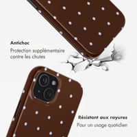 Selencia Coque arrière Vivid Apple iPhone 15 - Happy Dots Chocolate