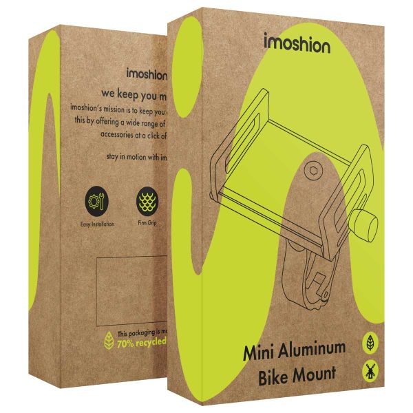 imoshion Mini support de téléphone en aluminium pour vélo - Léger - Universel - Noir