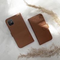 Selencia Étui portefeuille en cuir véritable Samsung Galaxy S21 Plus - Marron clair