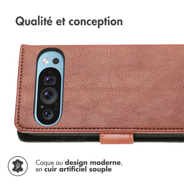 imoshion Étui de télephone portefeuille de luxe Google Pixel 9 / 9 Pro - Marron