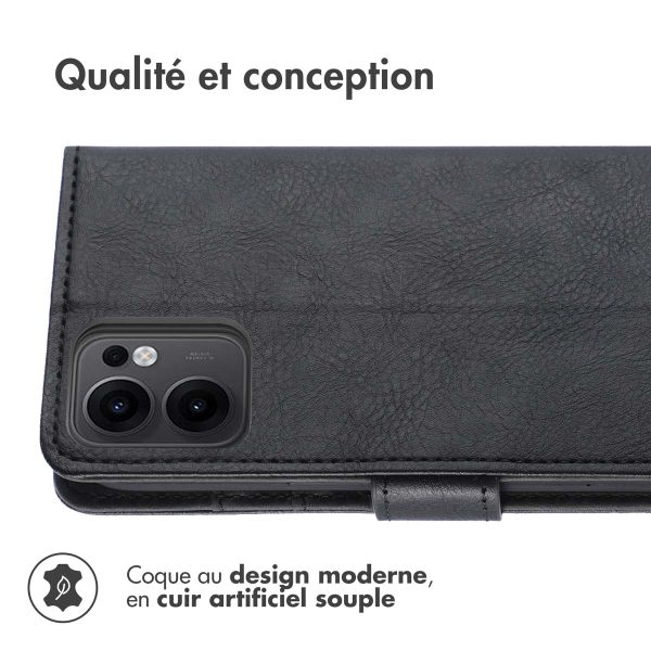 imoshion Étui de télephone portefeuille de luxe Oppo Reno 13 - Noir