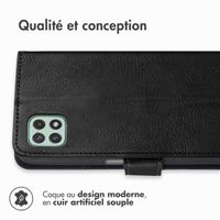 imoshion Étui de télephone portefeuille de luxe Samsung Galaxy A22 (5G) - Noir