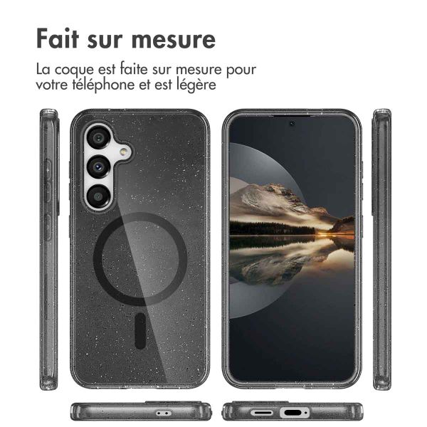 imoshion Coque Pailletée avec MagSafe Samsung Galaxy S25 - Glitter Noir