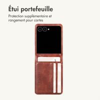 imoshion Étui de télephone portefeuille Luxe Samsung Galaxy Z Flip 8 - Marron foncé
