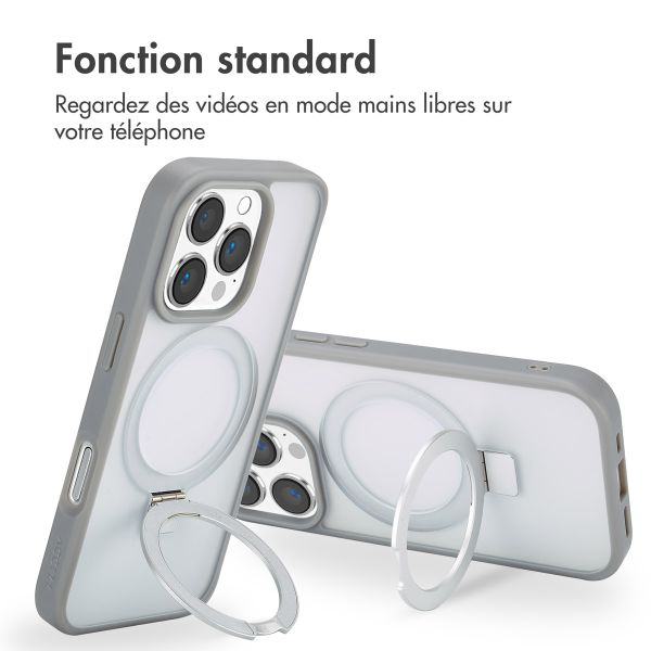 Accezz Coque Ring Stand avec MagSafe Apple iPhone 16 Pro Max - Gris