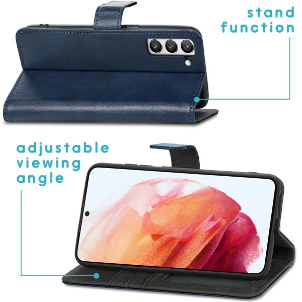 imoshion Étui de télephone portefeuille de luxe Samsung Galaxy S21 FE - Bleu foncé