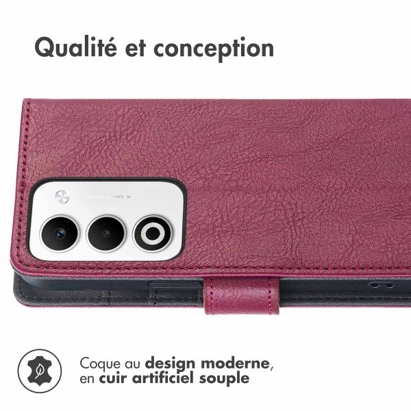 imoshion Étui de télephone portefeuille de luxe Oppo A5 5G (2025) - Bordeaux