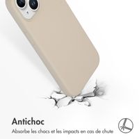 Accezz Coque Liquid Silicone avec MagSafe Apple iPhone 15 - Stone