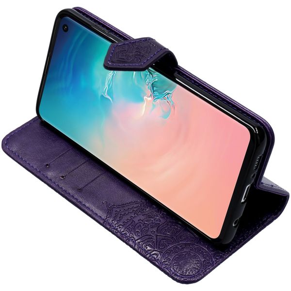 Etui de télephone portefeuille Mandala Samsung Galaxy S10 - Violet