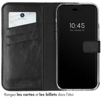 Selencia Étui portefeuille en cuir véritable Apple iPhone 14 Pro - Noir