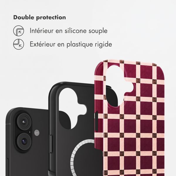 Selencia Coque arrière Vivid avec MagSafe Apple iPhone 17 - Check This Burgundy