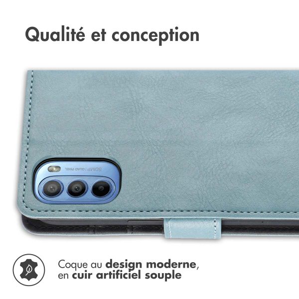 imoshion Étui de télephone portefeuille de luxe Motorola Moto G14 - Bleu clair