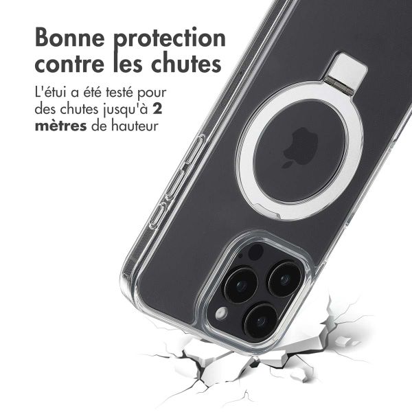 Accezz Coque Ring Stand avec MagSafe Apple iPhone 16 Pro Max - Transparent