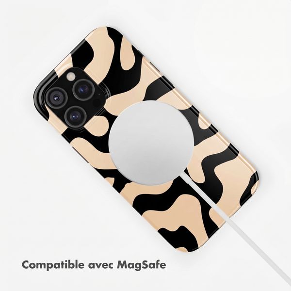 Selencia Coque arrière Vivid avec MagSafe Apple iPhone 18 Pro Max / 17 Pro Max - Art Wave Black