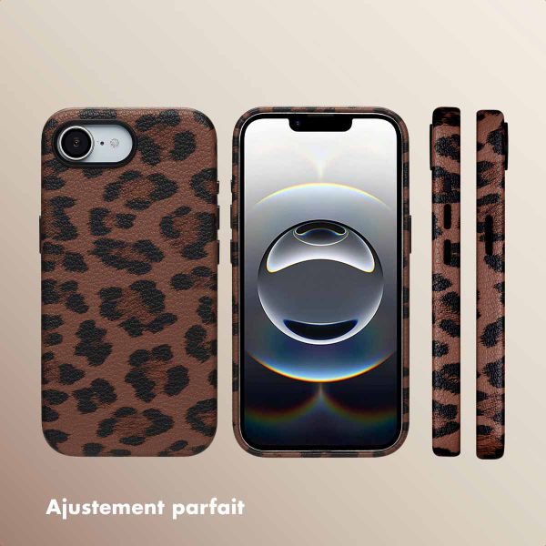 Selencia Coque Sabi imprimé panthère avec MagSafe Apple iPhone 17e / 16e - Mocha Brown