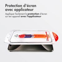 Accezz Protecteur d'écran en verre trempé + Applicateur Apple iPhone 15 Pro